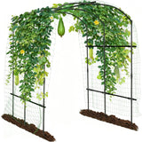 Garvee Arco de jardín de 213.36cm, estructura de acero recubierto, soporte para plantas trepadoras, vegetales y flores, 220x180x190cm, color verde