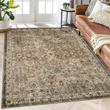 Garvee Alfombra Boho Vintage de Sala Grande, Pelo Corto, Lavable y Anti-Rutsch, Polipropileno, Beige, 200x290cm, para Sala y Dormitorio - Beige
