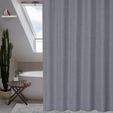 Garvee Cortina de Ducha Navy Microfibra Impermeable 183×213 cm Tela Jacquard Tejido a Cuadros Resistente al Agua para Baño - Azul Marino