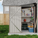 Garvee Caseta de Jardín Compacta de 1.2x2.4 m de Acero con Doble Ventilación y Puerta con Cerradura - Marrón