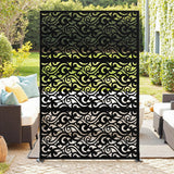Garvee Pantalla de Privacidad Metálica Exterior 183x119 cm Acero Galvanizado Negro Diseño Nubes para Jardín y Patio - Nubes Estilizadas
