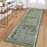 Garvee Teppich 80x150cm Alfombra Lavable Verde Militar, Antideslizante, Suave, Poliéster, Ideal para Salón y Cocina - Verde Militar