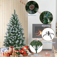 Garvee Árbol de Navidad Artificial con Iluminación LED, Realista, Materiales PVC y PE, 135-270 cm, Decoración para Interior y Exterior