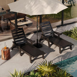 Garvee Chaise Lounge Exterior HDPE Con Ruedas 5 Posiciones Ajustables Para Piscina Y Jardín 77.8in D X 23.6in W X 12.5in H