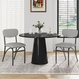 Garvee Sillas de Comedor Grises Set de 2 Tapizadas en Bouclé con Espuma Alta Densidad y Patas Metálicas para Cocina y Sala