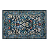 Garvee Tapis Salon Farmhouse Antidérapant Lavable Poils Ras Doux Pliable Pour Chambre Séjour, Durable, Floral Chic,  Taille Adaptée, Couleur Élégante - Azul
