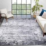 Garvee Alfombra moderna abstracta Garvee 160x230cm lavable máquina antideslizante suelo interior gris 1200gsm 350g felpa perla base lavable plegable - Gris