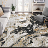 Garvee Alfombra Lavable Moderna De Poliéster Antideslizante Para Sala Y Dormitorio 200x290cm Negra - Negro