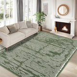 Garvee Alfombra Pelo Corto 120x170cm Verde Militar para Sala y Dormitorio Lavable Afelpada Suave Antideslizante - Verde Militar