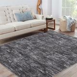 Garvee Alfombra Grande Rectangular Microfibra Antideslizante Plegable Gris Oscuro 160x230 cm Para Sala Y Dormitorio - Gris Oscuro