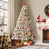Garvee Árbol De Navidad Artificial 270cm Con 900 LED Efecto Nieve PE/PVC Montaje Rápido Base Metálica Antideslizante Para Hogar Y Jardín - Con Copos de Nieve