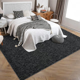 Garvee Teppich Moderno Ultrafino Antideslizante Lavable Suave Poliéster Para Sala Oficina Varias Medidas Colores - Negro