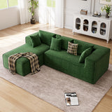 Garvee Sofá Modular Seccional L en Chenilla Verde, Asientos Profundos, Espuma Alta Resiliencia, Poliéster Premium, Sala y Dormitorio - Verde
