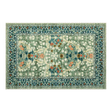 Garvee Tapis Salon Style Farmhouse Antidérapant Lavable Floral Poils Ras Doux Pliable Résistant Pour Chambre Et Séjour - Verde