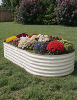 Garvee Jardinera Elevada de Acero Galvanizado de 300x120x45 cm para Huerto Urbano Beige - Beige