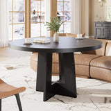 Garvee Mesa de Salón Multifuncional de Estructura Estable para Reuniones y Trabajo en Apartamentos 120cm Blanco - Negro