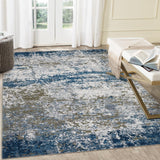 Garvee Alfombra Resistente Al Agua Rectangular 160x230 cm Colorido Abstracto Para Salón Antideslizante Perlvlies - Azul
