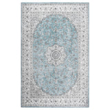 Garvee Teppich Vintage 120x170cm azul suave lavable antideslizante bajo pelo salon dormitorio - Azul Claro