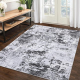 Garvee 120x170cm lavable antideslizante alfombra sala estar dormitorio gris blanco 1200gsm 100% poliéster 350g felpa perla base lavable plegable - Gris Claro