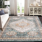 Garvee Alfombra Grande Lavable Distressed Locket Antideslizante Verde 160x230cm para Sala Dormitorio Comedor - Tono Verde
