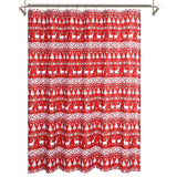 Garvee Cortina de Ducha Oxford-Poliéster 90GSM Impermeable Resistente al Moho Boho Navideño 183 × 183 cm - Rojo