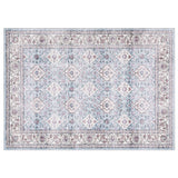 Garvee Alfombra Con Estampado Floral Vintage, Base Antideslizante, Para Interiores, Pelo Corto, Lavable, Cocina Dormitorio Lavandería - Azul
