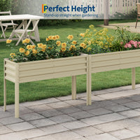 Garvee Cama de Jardín Elevada Galvanizada con Sistema de Autorriego, Acero Resistente, Modular, para Huertos y Patios, 81cm, Color Beige