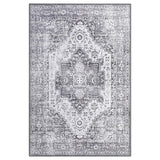 Garvee Alfombra Vintage Tradicional Oriental Antideslizante Resistente a Manchas Lavable Pile Bajo Gris 160x230 cm Sala y Comedor - Gris