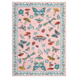 Garvee Alfombra Floral Moderna Antideslizante Para Dormitorio, Sala De Estar, Cocina Y Oficina, Pelo Corto, Lavable A Máquina, Retro - Rosa
