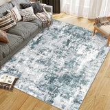 Garvee Alfombra Abstracta 160x230cm azul marrón antideslizante lavable lana sintética salon dormitorio TPR base - Azul