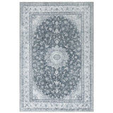 Garvee Alfombra impermeable vintage baja altura resistente manchas aceite lavable antideslizante salon comedor 120x170cm - Gris & Negro