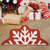 Garvee Alfombra Navideña De Entrada Con Diseño De Árbol De Navidad, Antideslizante, 50x80 cm, Poliéster Yute Imitación, Interior Cocina - Nieve