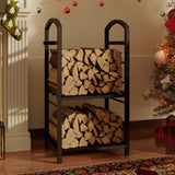 Garvee Soporte Para Leña De Metal Resistente Organizador De Troncos Para Interior Y Exterior Acabado Cobre Ideal Chimeneas Y Patios - Cobre