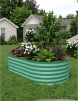 Garvee Cama de Jardín Elevada Galvanizada 244x122x46cm, Metal Resistente a la Oxidación, Beige y Verde, Ideal para Huertos y Patios - Verde
