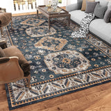 Garvee Tappeto Orientale Vintage Blu Inchiostro 160×230 cm Antiscivolo TPR Lavabile in Lavatrice Pelo Basso - Color Azul Tinta