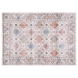 Garvee Alfombra con Estampado Floral Vintage, Base Antideslizante, pastel 240x340cm, para interiores, lavable, pelo corto, cocina, dormitorio, lavandería - Rosa