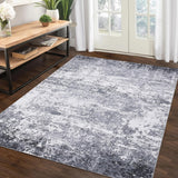 Garvee Alfombra abstracta moderna Garvee 120x170cm gris antideslizante pelo bajo lavable máquina interior dormitorio sala estar oficina 1200gsm 350g felpa perla base lavable plegable - Gris
