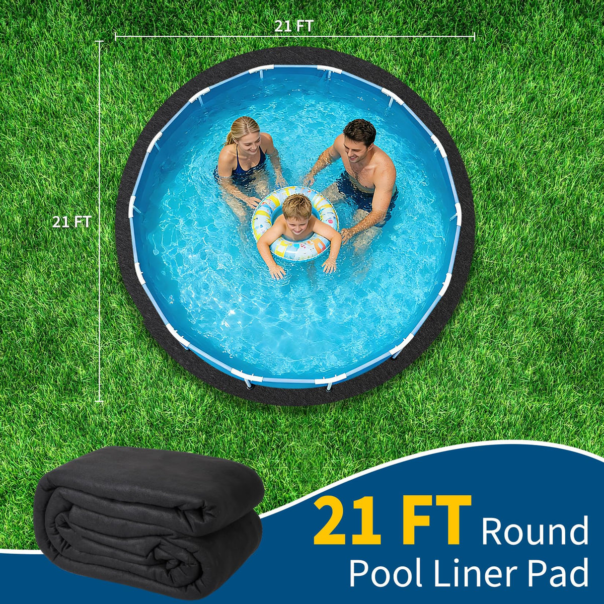 Dimensions tapis de sol piscine ronde 640 cm