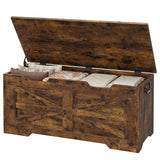 Garvee Banco de Almacenamiento de Madera con Bisagra de Seguridad para Sala y Entrada 100×40×50 cm Vintage - Vintage