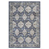 Garvee Alfombra De 100% Poliéster Con Patrón Persa Y Orquídea, Antideslizante TPR, Lavable Y Plegable, Estilo Fresco Para Hogar - Azul