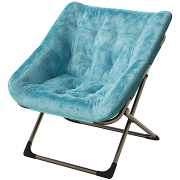 Garvee Silla Saucer De Piel De Conejo Plegable Cómoda Con Estructura Metálica Para Dormitorio Y Sala Compacta