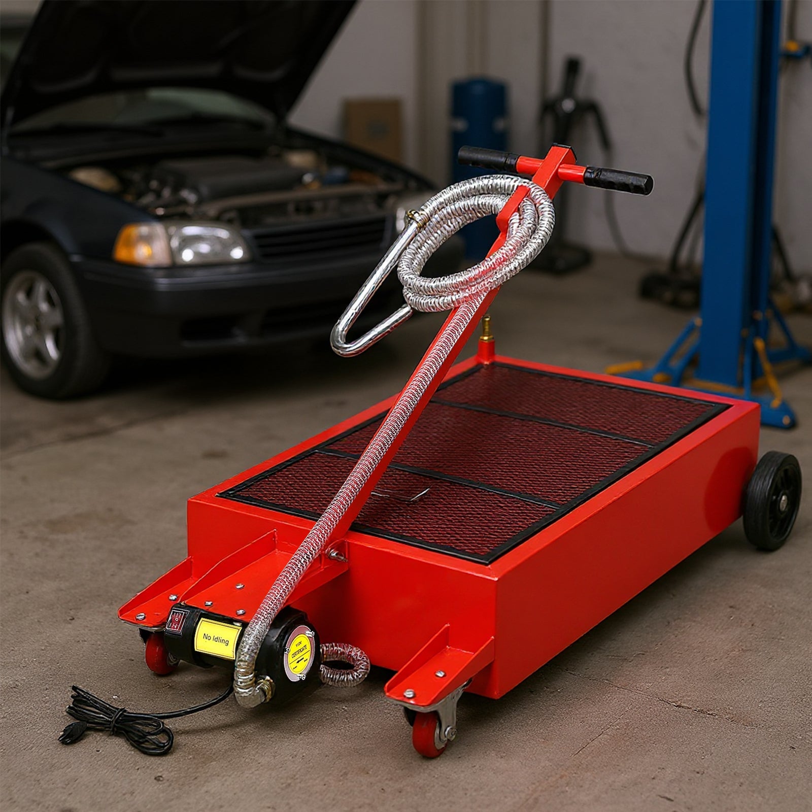 Garvee Tanque de Drenaje de Aceite Eléctrico de 20 Galones de Acero y Plástico 110V, Tanque de Hierro con Mango Plegable y Ruedas Giratorias, Duradero y Fácil de Usar para Coches y Camiones