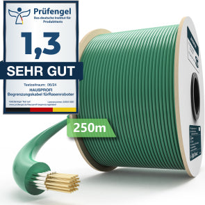 Garvee Cable de Límite Universal para Robot Cortacésped 250m, Cobre Estaño Ø2,7mm, Alta Conductividad, Resistente a Clima, Fácil Instalación, Jardín Verde