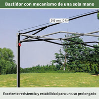 Garvee Carpa Pabellón de Jardín Plegable Pop-Up 2,2x2,2 m con Paredes Laterales Tela Oxford 150D Altura Ajustable 2,4 m Verde
