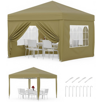 Garvee Cenador Plegable 3x3m Carpa Pop-Up Impermeable con Paredes Laterales Ventanas Tipo Iglesia y Protección UV Carpa de Fiesta Altura 270cm para Jardín