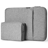 Garvee Funda para portátil de 33.02cm compatible con MacBook Pro/Air, protección acolchada, poliéster resistente al agua, diseño minimalista, con bolsillo de accesorios, para oficina y escuela, color negro