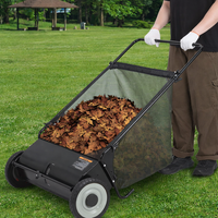 Garvee Barredora de Césped Manual 53,3 cm con Cepillos Giratorios, Capacidad 99,1 L, Ajuste de Altura, Bolsa Resistente para Jardín y Patio