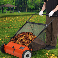 Garvee Barredora de Césped Manual 53,3 cm con Cepillos Giratorios, Capacidad 99,1 L, Ajuste de Altura, Material Resistente, para Jardines y Patios