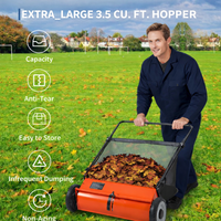 Garvee Barredora de Césped Manual 53,3 cm con Cepillos Giratorios, Capacidad 99,1 L, Ajuste de Altura, Material Resistente, para Jardines y Patios