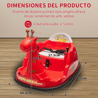 Garvee Autoscooter 6V, Rotación 360°, Luces LED, Control Remoto, Diseño de Jirafa, Cinturón de 5 puntos, Seguro y Divertido, 2-5 años, Interior y Exterior, Rojo
